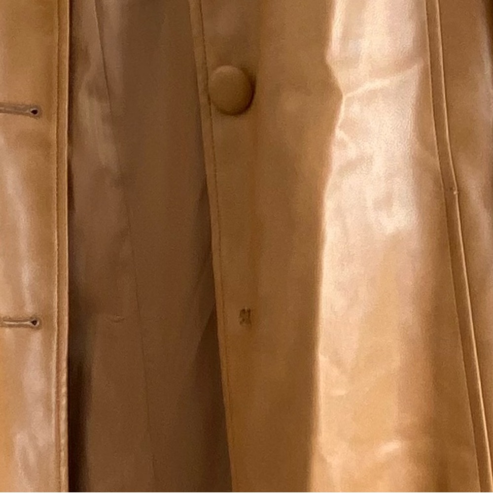 Avec Les Filles Faux Leather Belted Long Coat size L new with tag honey color - Picture 8 of 8